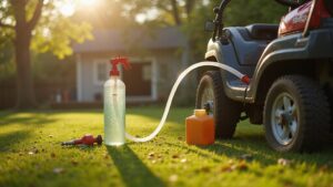 drain gas from lawn mower