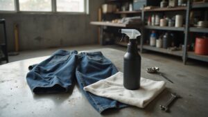 removing hydraulic fluid stains